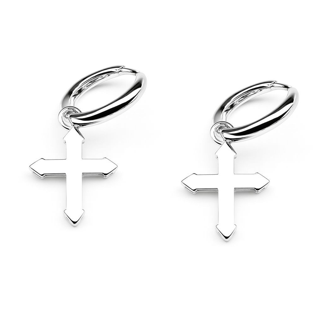 BECHTGOLD Kreuz Hängeohrringe Damen, 925er Silber